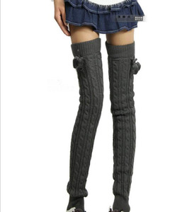 Women Cable Knitted Extra Long Thigh High <strong>Leg</strong> <strong>Warmer</strong> for Women With Strip in Stock Fashion Floral Hand Knit <strong>Leg</strong> <strong>Warmers</strong> Boot Soc - Product Image 6