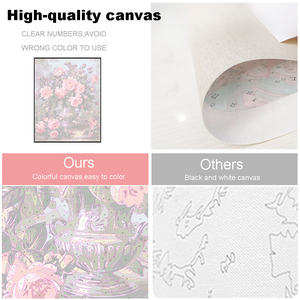 Venta al por mayor <span class=keywords><strong>Anime</strong></span> chica retrato pintura al óleo por números regalo único decoración del hogar mano pintura al óleo lienzo pintado - Product Image 4