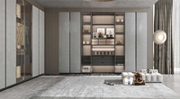 Ensembles de meubles de chambre personnalisés avec armoire et coiffeuse, design moderne, armoire de chambre avec portes vitrées, dressing