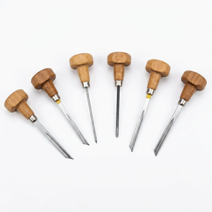 Juego de grabadores SUNTOOLS/STIPL, 6 puntas cónicas de hierro con mango de madera, herramientas de grabado de joyería para hacer joyas DIY, creación de muestras/moldes - Product Image 1