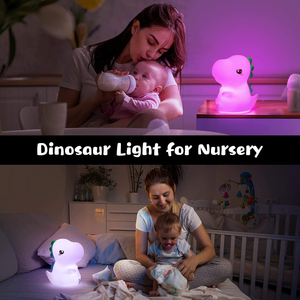 Lámpara Nocturna de Dinosaurio para Niños, Lámpara de Silicona LED, Luz Nocturna de Silicona Regulable y Recargable para Niños - Product Image 4