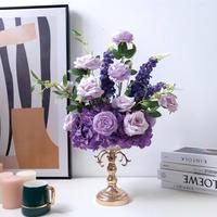 Centre de table en fleurs artificielles en soie de luxe fait main, arrangement floral de haute qualité pour les mariages, les hôtels et les tables de desserts