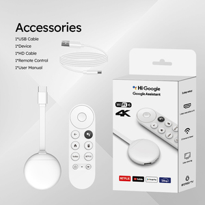 แท่งส่งสัญญาณโทรทัศน์ระบบแอนดรอยด์แบบ4K จาก Google <span class=keywords><strong>Chromecast</strong></span> 4K Smart 2 + 8GB U11 Full HD FHD