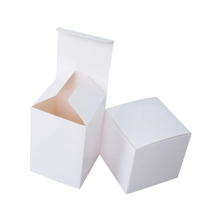 Cajas plegables personalizadas directamente de fábrica, embalaje de papel rígido blanco, caja de papel de cartón para cosméticos de cuidado de la piel