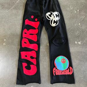 กางเกงคาร์โก้ทรงขาบานฟอกสีแบบวินเทจ ปักลาย ตัดเย็บแบบจ็อกเกอร์ ทรงหลวม กันน้ำ ยางยืด สำหรับผู้ชาย - Product Image 3