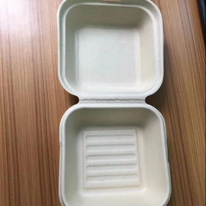Sugarcane Eco Friendly Biodegradable Molded Pulp paper trays Products paper hamburger box packaging