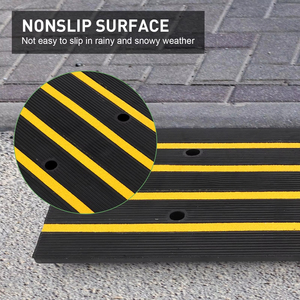 Rampe <span class=keywords><strong>de</strong></span> seuil <span class=keywords><strong>de</strong></span> passage en caoutchouc robuste pour voitures, camions, scooters et vélos - Product Image 3