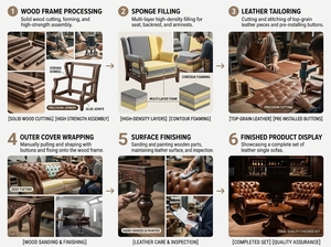 Set di Divani e Sedie <span class=keywords><strong>in</strong></span> Legno Massello Antico di Alta Gamma per Uso Commerciale <span class=keywords><strong>in</strong></span> Caffè e Ristoranti con Schiuma ad Alta Densità Resistente - Product Image 2