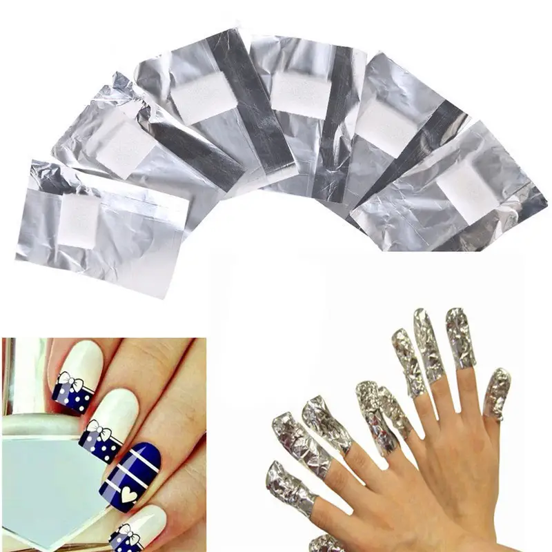 Professional Salon Use 100個Foil Remover Wraps Soak Off Gel Nail Polish Removal Foil Wrap Nail Art Tools Cleaner