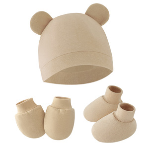 Children Wool Printed <b>Hat</b> with Bear Ears Adjustable Winter Warm Cap for Infants <b>and</b> Toddlers Daily Use - Product Image 2