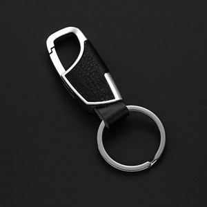 Custom Logo Metal Key Chains Waist Hanging Keychains Key Holder Men Best Gift Keyring Real Pebbled <b>Leather</b> <b>Keychain</b> - Product Image 5