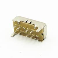 Le broche de commutateur à glissière est en laiton, procédé d'électrodéposition, 50V CC 0.3A, 4P2T, plaqué argent.