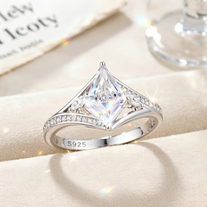 Custom Factory Supplier Bulk Fine Jewelry Trendy Rhodium Plated S925 <b>Silver</b> Cubic Zircon Wedding Engagement <b>Ring</b> Anniversary - Product Image 5