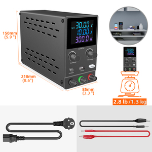 KUAIQU-fuente de alimentación CC SPPS-B3010D, fuente de Banco Digital de laboratorio, interruptor estabilizado, regulador de voltaje de potencia, color negro, ajustable, 30V, 10A - Product Image 3