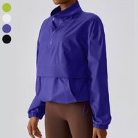 Veste de course pour femme personnalisable UPF 50+ Séchage rapide Manches longues Demi-zip Respirant Vêtements de sport pour la salle de sport Fitness Yoga