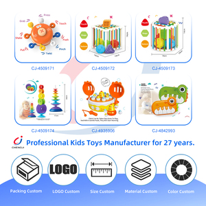 Chengji Bán Buôn Trẻ Em Cảm Giác Đồ Chơi Dễ Thương Đa Chức Năng 6-Trong-1 Nhựa Xử Lý Bí Ngô Kéo Chuỗi Đồ Chơi Cơ Chế - Product Image 4