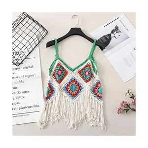 Factory Supplier New Brand Hand-Woven Ladies Leisure Travel Beach Knit Women Vest