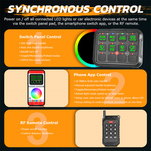 RGB Backlit <span class=keywords><strong>12</strong></span> băng nhóm không dây và app-điều khiển chuyển đổi bảng điều khiển lập trình cho đèn xe ô tô thiết bị chuyển mạch phần - Product Image 2