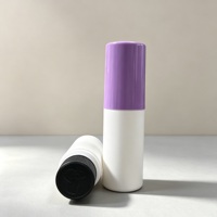 Bouteille en plastique PET cylindrique blanche opaque de 60 ml, conteneur vide pour liquides cosmétiques avec double couvercle anti-fuite, personnalisable