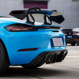 Modification de voiture 718 2016-2023, mise à niveau du pare-chocs arrière, lèvre arrière en fibre de carbone GT4RS pour Cayman Boxster - Product Image 4