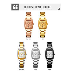 Montre pour femme élégante et simple avec cadran carré rétro, étanche, en acier inoxydable, luxueuse, tendance, à quartz - Product Image 2