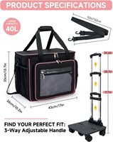 Valise à roulettes pour femmes, 15 poches avec 5 roues, sac fourre-tout résistant à l'eau en Oxford, compatible avec ordinateur portable 17,3 pouces, trolley détachable