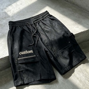 Shorts cargo vintage personnalisés pour hommes, style streetwear d'été, amples, à double genouillère, avec poches latérales - Product Image 3