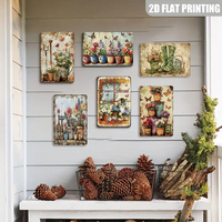 Ensemble de panneaux métalliques décoratifs pour jardin, style rétro rustique, décoration murale florale pour la maison et la terrasse