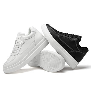 असली चमड़े के पुरुषों के आकस्मिक खेल जूते फीता-अप एंटी-स्लाइप्पेरी अदृश्य आंतरिक ऊंचाई फैशन की प्रवृत्ति को हल्का करती है - Product Image 3