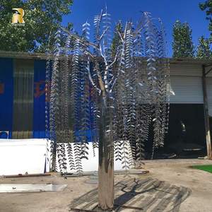 Sculpture de <span class=keywords><strong>saule</strong></span> <span class=keywords><strong>en</strong></span> acier inoxydable RELONG, ornements métalliques personnalisés, art moderne décoratif à vendre - Product Image 4