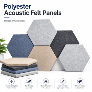 Panneaux acoustiques en feutre découpés sur mesure OEM ODM en formes rondes, triangulaires, carrées et ondulées - Product Image 2