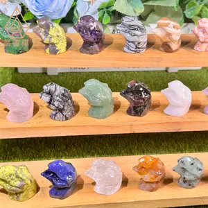 Wholesale Crystals Carvings Mixed Healing Stone Mini 3cm Dinosaur Head For Sale