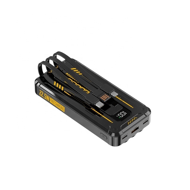 Portable Power Banks 10000 MAh Built in Cable QC3.0 22.5w Fast Charging Custom Logo USB Type C Output 20000mah Power Bank