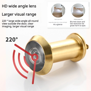 Latón, Visor de puerta, 180 200 Lente de vidrio de 220 grados Visor de puerta Lente Cubierta de puerta Peeper Viewer - Product Image 2