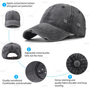 Bán Buôn 6 Bảng Điều Chỉnh Không Cấu Trúc Ripped Rửa Cotton Đau Khổ Cha <span class=keywords><strong>Hat</strong></span> Có Thể Điều Chỉnh Người Đàn Ông Phụ Nữ Bóng Chày Mũ Cổ Điển - Product Image 4