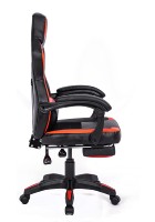 Chaise de jeu pivotante en cuir PU Boss avec repose-pieds rétractable, siège d'ordinateur ergonomique inclinable robuste