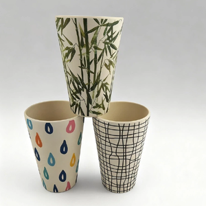 Bán Buôn Kingwell Thân Thiện Với Môi Sợi Tre Trẻ Em Cup Phim Hoạt Hình Cổ Điển In Ấn Không Độc Hại Không Thể Phá Vỡ 435Ml Máy Rửa Chén Đĩa - Product Image 1