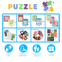 Jeu de puzzle coulissant portable en plastique lisse et sûr, 16 grilles, 11,5x9 cm, impression UV personnalisée OEM