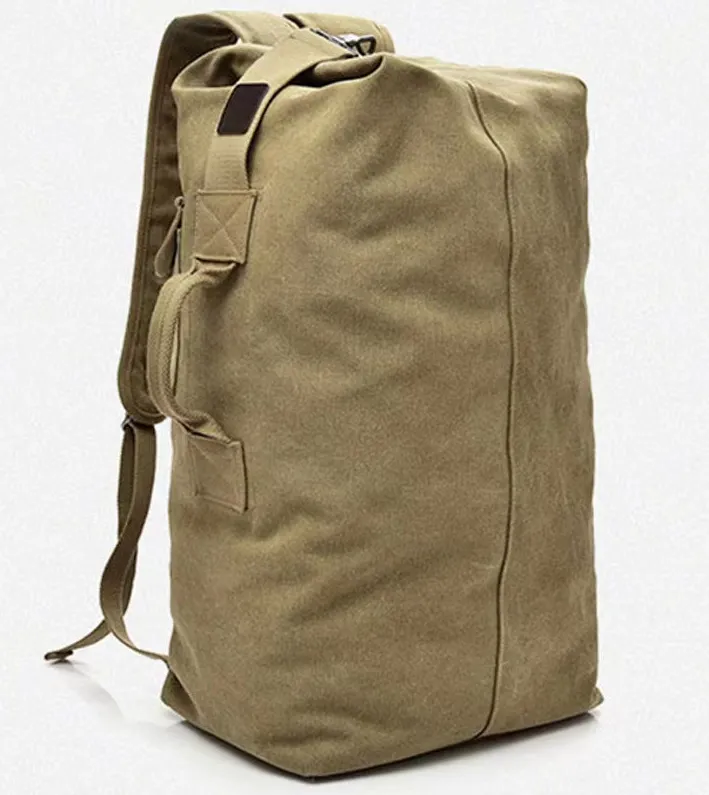 Bonita OEM Canvas Roll Top Vintage Backpack Large Casual Capacity Outdoor Travel Rucksack Hiking Backpacks for Men Women Sports