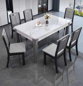 <span class=keywords><strong>Table</strong></span> de salle à manger extensible en pierre frittée de marbre de luxe nordique moderne <span class=keywords><strong>escamotable</strong></span> extensible meubles de maison en métal - Product Image 5