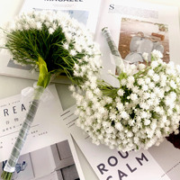 Bouquets de Mariage en Fleurs Artificielles de Gypsophile Effet Soie Réel, Bouquet de Mariée Blanc pour Mariage