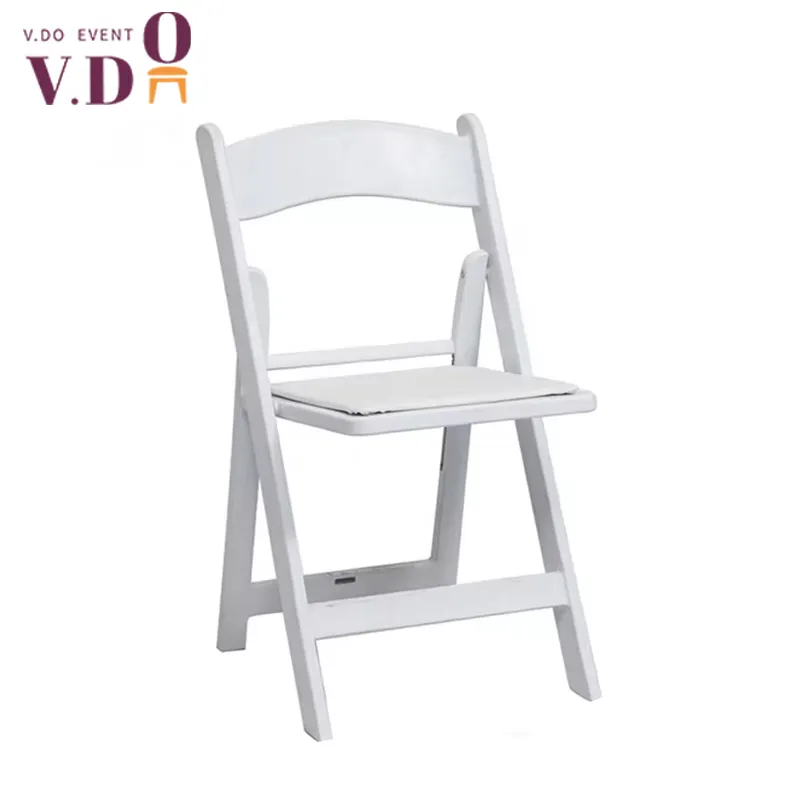 Белые пластиковые смолы складные стулья для свадеб на открытом воздухе садовый стул