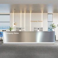 Bureau de réception multifonctionnel moderne en marbre et MDF, idéal pour les entreprises, les salons de beauté, les caisses, les hôtels, les clubs et les bars