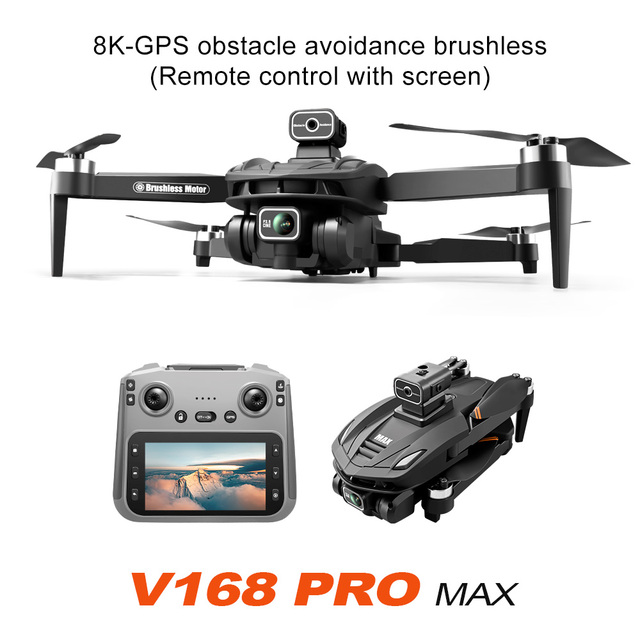 V168 MAX Beginner Friendly Screen-Controlled Drone 4K Ultra HD Dual Camera Brushless Motor Optical Flow Positioning