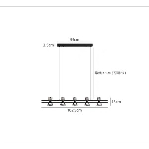 Italian High-<b>End</b> Minimalist Glass Strip Light Fixture Modern Dining Room Chandelier Creative Home Pendant Light for <b>Bar</b> Counter - Product Image 2