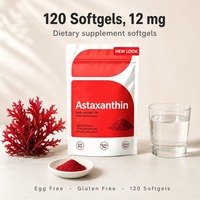 Complément alimentaire OEM ODM Astaxanthine 120 gélules molles Soutien immunitaire Favorise le bronzage naturel Non destiné aux femmes enceintes