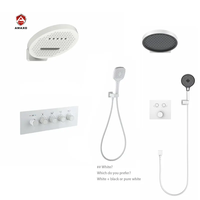 Robinet de douche thermostatique d'hôtel de couleur personnalisée mélangeur de salle de bain mural poli jet de massage céramique pour usage en appartement