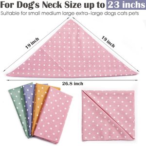 Bandanas pour animaux de compagnie à carreaux et pois, bavoirs de printemps pour chiens, foulards triangulaires doux et lavables, accessoires vestimentaires pour chats et chiens de petite, moyenne et grande taille - Product Image 2