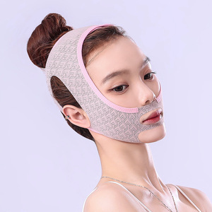 Maschera Viso Riutilizzabile a V in Tessuto Elasticizzato, Bendaggio Notturno con Effetto Lifting e Riduzione del Doppio Mento, Lavabile - Product Image 6