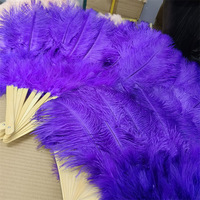 Éventail de luxe en plumes d'autruche, fait main, moelleux et grand, pour la danse du ventre, les spectacles, les concerts, les accessoires de mariage, marque florale